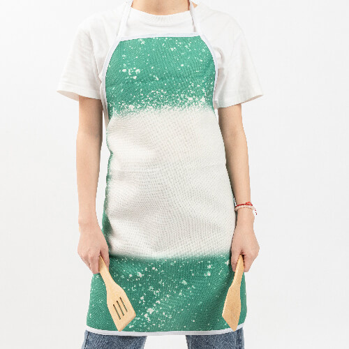 Linen apron Bleached Starry Green for sublimation