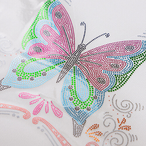 Sheet with cubic zirconia for thermal transfer - big butterfly