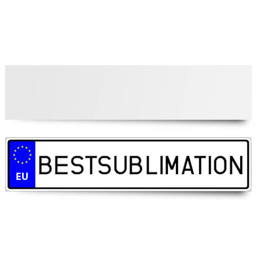 Plaque en acier – plaque d'immatriculation 51,5 x 12 cm Sublimation Transfert Thermique