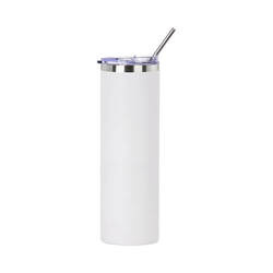 Gobelet en acier inoxydable 900 ml avec paille de sublimation - blanc mat