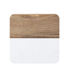 Set of 4 square marble and wooden mug coasters for engraving