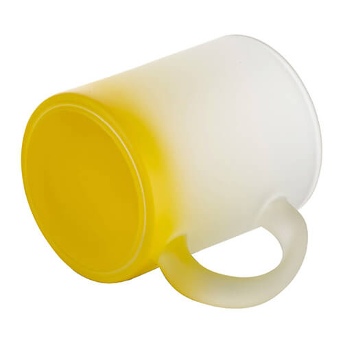 330 ml himmeä lasimuki sublimaatiota varten - keltainen kaltevuusgradientti