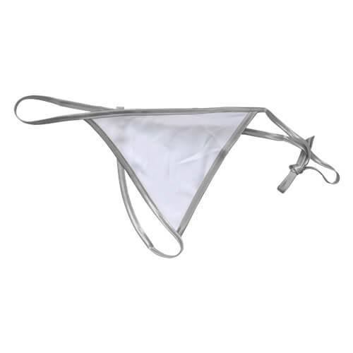 Women’s sublimation-ready thongs with silver trim