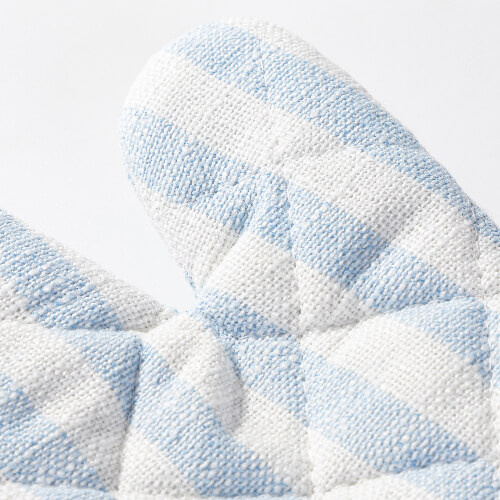 Warmte-isolerende keukenhandschoen voor sublimatie - crème met blauwe strepen