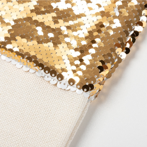 Kerstsok met gouden pailletten voor sublimatie