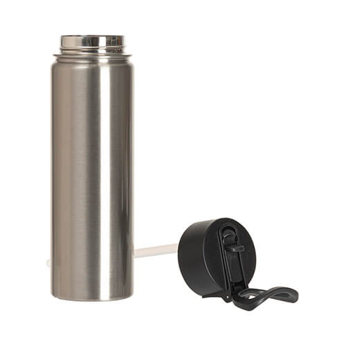 Dryckesflaska - 900 ml med vikbart handtag för sublimering - silver