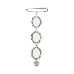Broche ovale triple - épingle de sûreté avec pendentif en forme de coeur pour sublimation