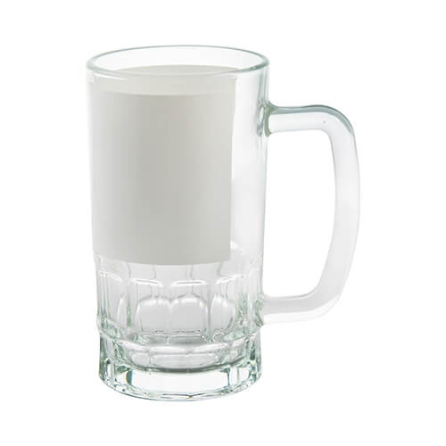 Mug en verre de 600 ml avec un cadre blanc pour sublimation