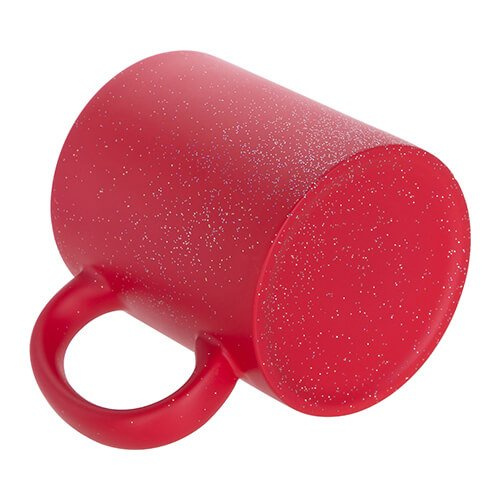Cană magică 330 ml roșu, mată cu sclipici pentru sublimare