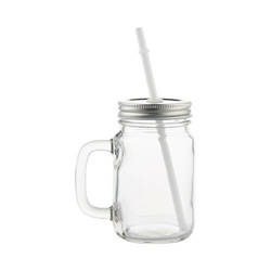 Mason Jar glazen mok met een rietje voor sublimatie