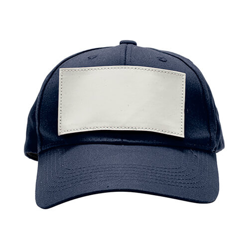 Gorra de béisbol de algodón con parche rectangular de velcro para sublimación - azul marino
