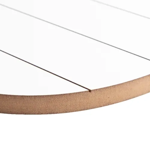 Egg-shaped photo frame made of MDF, striped, 27 x 38 cm