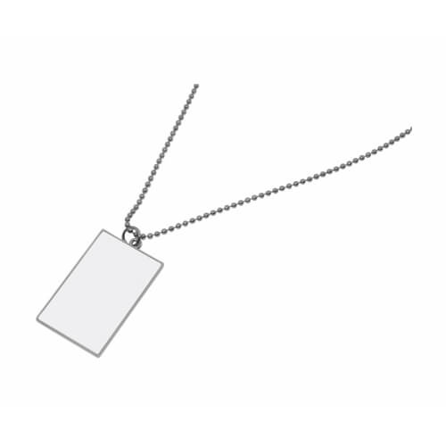 Necklace rectangular dog tag with metal string Sublimation Thermal Transfer