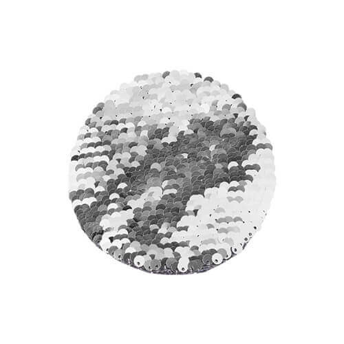 To-farvede pailletter til sublimering og tekstil - sølvfarvet cirkel Ø 10