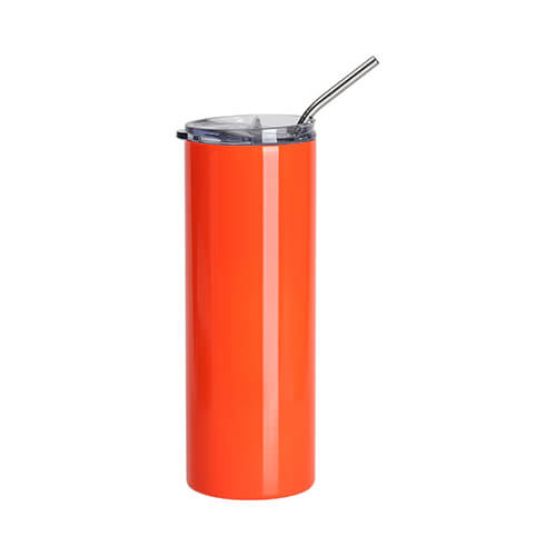600 ml krus med sugerør til sublimering - neonorange