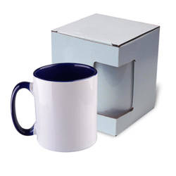 Taza 300 ml Divertida azul oscuro con caja Sublimación Transferencia Térmica