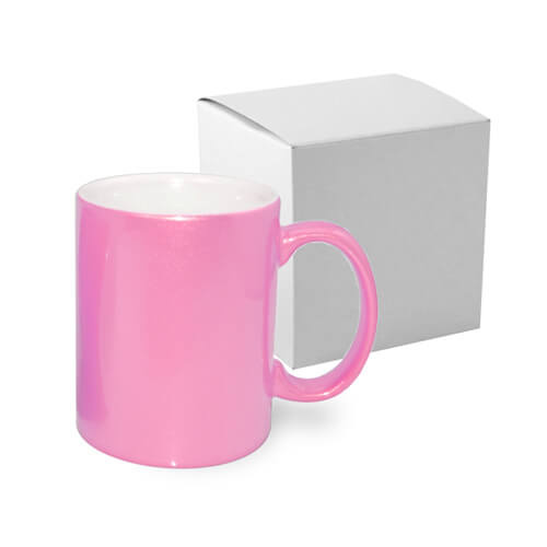 Metallmugg 330 ml rosa med en kartong Sublimation Thermal Transfer