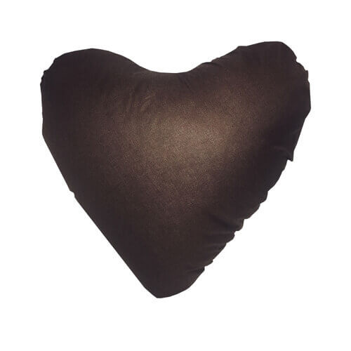 Taie d'oreiller bicolore satin en forme de coeur pour sublimation - Coeur de chocolat