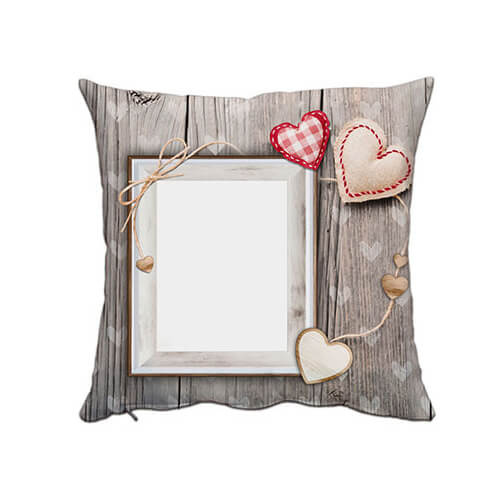 Satijnen kussensloop 38 x 38 cm voor sublimatie - Love Wood