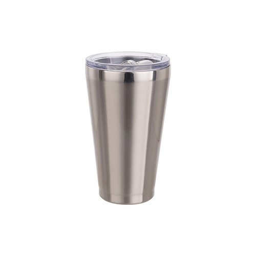 Vrč / kozarec / iz nerjavečega jekla 450 ml s pokrovom za sublimacijo - srebrn