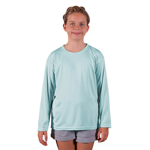 Solar langærmet ungdoms t-shirt til sublimering - Arctic Blue