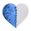 Two-color sequins for sublimation and application on textiles - blue heart 22 x 19.5 cm on a white background
