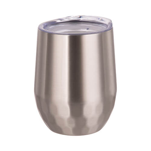 Mug for mulled wine 360 ml for sublimation - silver, hexagonal pattern