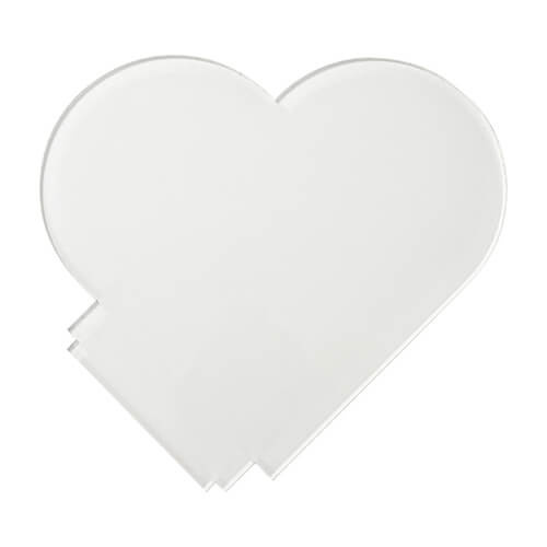 Akril keret szublimációhoz - szív 15 x 15 x 0.5 cm