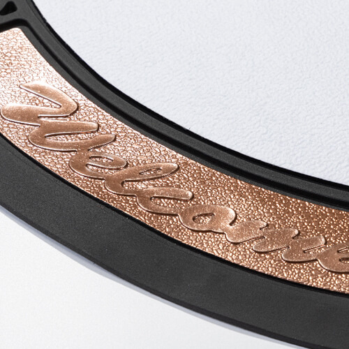 Halvcirkelformet dørmåtte i PVC og filt til sublimering