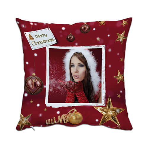 Kahevärviline satiinist padjapüür 38 x 38 cm sublimatsiooni jaoks - XMAS