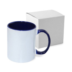 Mug JS Coating 330 ml FUNNY bleu marine avec boîte Sublimation Transfert Thermique