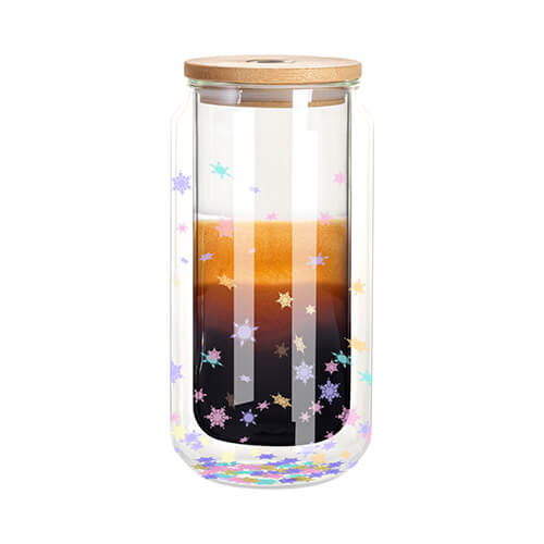 Sklenený hrnček 300 ml s dvojitou stenou na sublimáciu