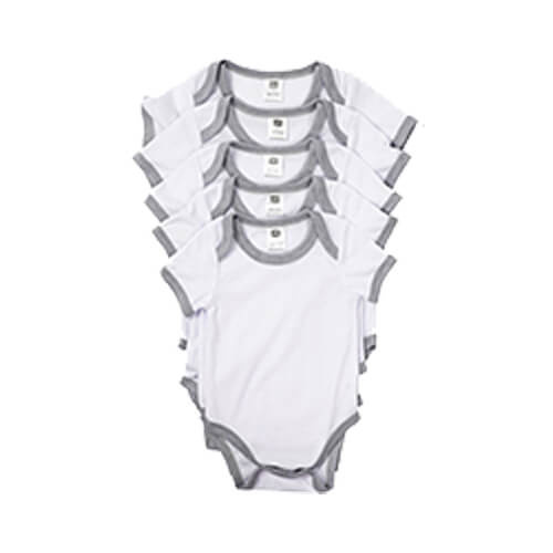 Gyermek rövid ujjú bodysuit szublimációhoz - szürke csíkozással