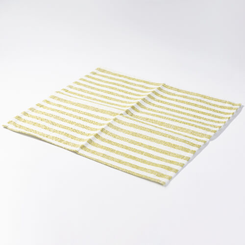 Saltea de masă din in 45 x 40 cm crem cu dungi verde deschis pentru sublimare