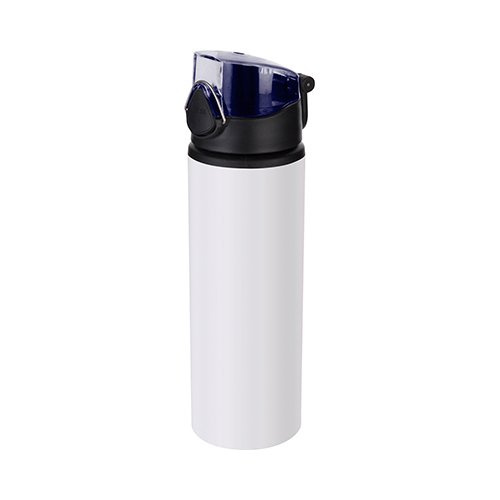 Metalen bidon 750 ml voor sublimatie wit met blauwe sluiting