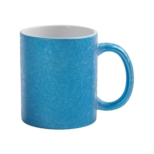Mug 325 ml avec effet de surface craquelée pour sublimation - bleu