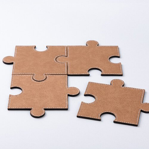 Nahast puzzle-kujuline kruusapadi sublimatsiooniks - pruun