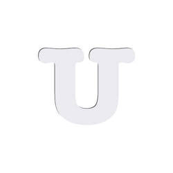 Decoratieve letter in MDF voor sublimatie 10 cm U