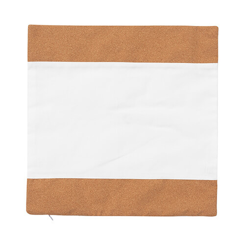 Una funda de almohada de lino con dos rayas de corcho para sublimación