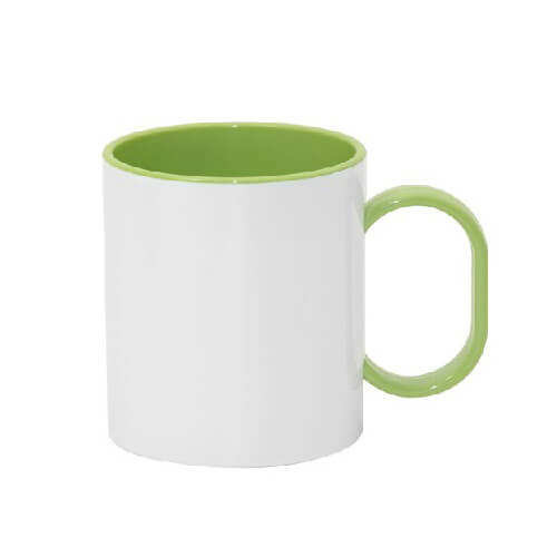 Taza de plástico 330 ml FUNNY verde Sublimación Transferencia Térmica