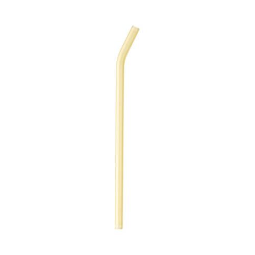 Izliekts stikla salmiņš 20 cm - dzeltens
