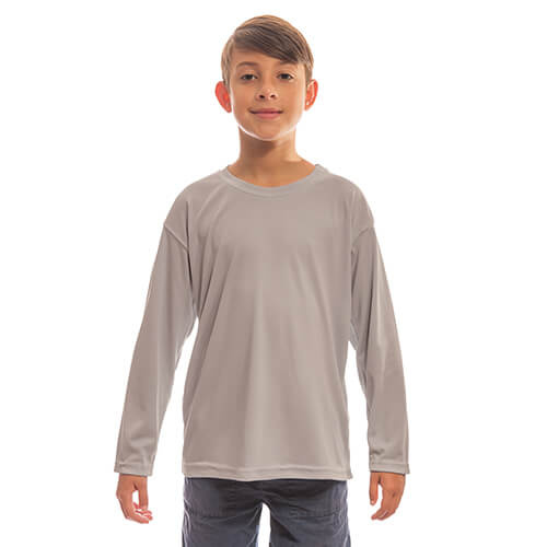 Solárne tričko pre mladých s dlhým rukávom na sublimáciu - Athletic Grey