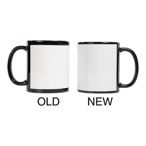 Taza negra 330 ml con marco blanco para sublimación