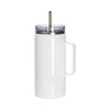 Wine mug 1200 ml with waterproof lid and straw for sublimation - white