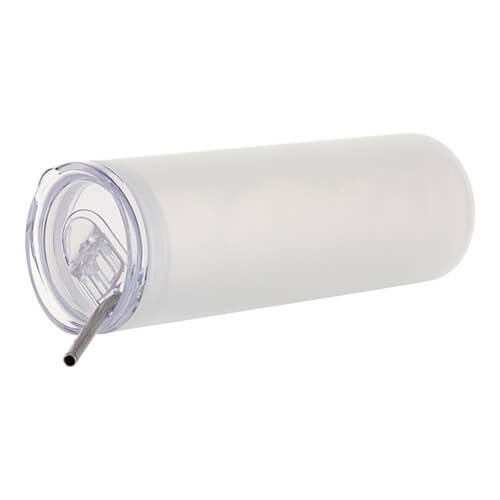 Mug givré de 750 ml avec un couvercle en plastique et une paille pour sublimation