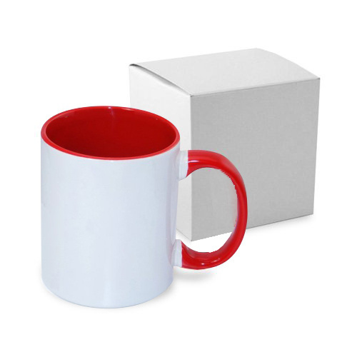 ECO 330 ml FUNNY sarkana krūzīte ar dāvanu kastīti Sublimācijas termopārneses tehnoloģija