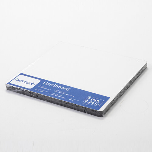 Placă de fibre pentru sublimare 20 x 20 x 0,6 cm - 2 buc. - spate negru