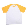 White T-shirt with yellow sleeves JSubli Apparel Sublimation Thermal Transfer