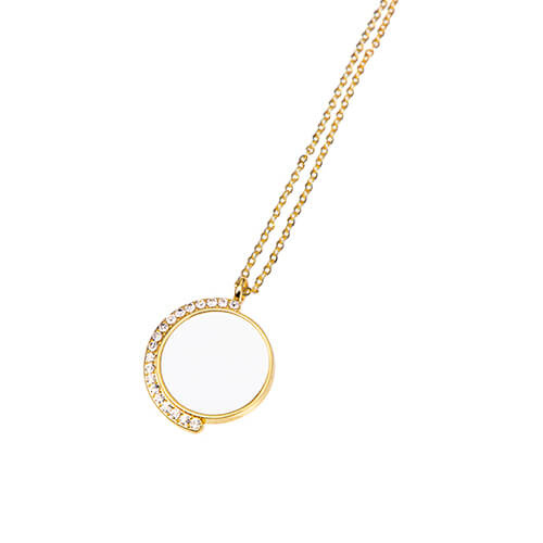 Diamanthalsband för sublimering - runt - guld