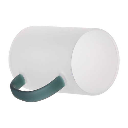 Frosted glass with a green handle for sublimation 360 ml